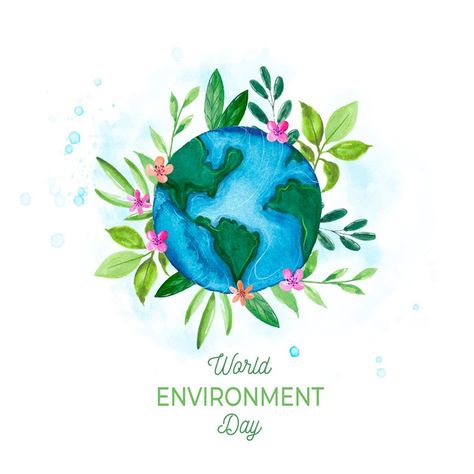 Watercolor world environment day | Free Vector #Freepik #freevector #watercolor World Environment Day Posters, Save Water Poster Drawing, Happy World Environment Day, Save Water Poster, Earth Day Drawing, Print Design Template, Xmas Wallpaper, Surat Gujarat, Environment Day