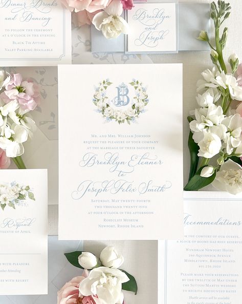 Dive into a dreamy world of blossoming florals and delicate calligraphy with our latest wedding invitation collection. Blonde & Brindle Design Co. LLC brings romance to the forefront, combining soft blues and whites to create an air of sophistication and timeless beauty. Experience 'something blue', an enchanting touch that will make your special day unforgettable. #blueandwhitewedding #floralweddinginvitations #gardenwedding Empress Stationery, White Flowers Wedding, Wedding Invitation Sample, Blue And White Flowers, Summer Wedding Invitations, Fine Stationery, Wedding Invitation Samples, Watercolor Floral Wedding Invitations, Flower Wedding Invitation