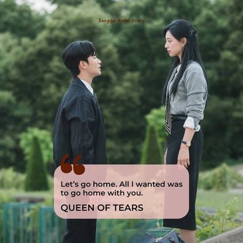 Happy weekend QoT Nation💧👑 Share with me your favorite quotes from the drama in the comment or DM if you want me to write them on my upcoming post🫶🏻 Follow @songgoratudiary for more quotes from your favorite KDrama💖 Or find them more on my Pinterest board of “2024 Queen of Tears” for more quotes. Link in bio🙌🏼 🔎Songgo Ratu Diary, kutipan drakor drama korea Queen of Tears KDrama quotes #queenoftears #queenoftearsquotes Queen Of Tears Quotes, Kdrama Fan Art Wallpaper, Tears Quotes, Drama Words, I Feel Empty, Movies Quotes, Movies Quotes Scene, Korean Drama Quotes, Its Okay To Not Be Okay