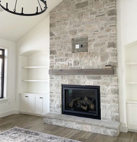 Stone Fireplace Decor, Natural Stone Fireplaces, Add Value To Your Home, Pulte Homes, Fireplace Built Ins, Rock Fireplaces, Family Room Fireplace, Cultured Stone, Hearth Room