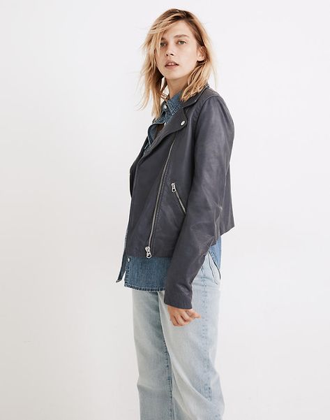 Women's Jackets & Coats: Clothing | Madewell Denim Duster Coat, Aw 23, Poncho Coat, Francoise Hardy, Womens Jackets Casual, Leather Clothes, Fall Denim, Leather Motorcycle Jacket, Madewell Denim