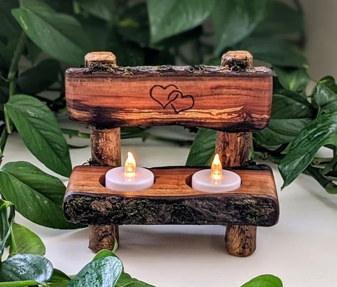 Bookend Ideas, Bench Loveseat, Candle Votive Centerpiece, Northwoods Decor, Cedar Wood Projects, Entwined Hearts, Scrap Wood Crafts, Tea Candle Holders, Wooden Christmas Crafts