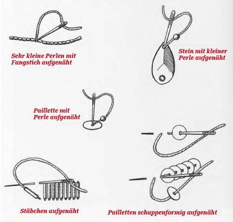 Mit Perlen, Steinen, Stäbchen und Pailletten sticken - „Mit Perlen und Pailletten können Sie nicht nur Abendmode oder Accessoires besticken, sondern auch einen Pullover oder eine Bluse verschönern.“ Learning To Embroider, Embroidery On Clothes, Embroidery For Beginners, Embroidery Techniques, Diy Embroidery, Chopsticks, Beaded Embroidery, Sewing Hacks, Easy Sewing