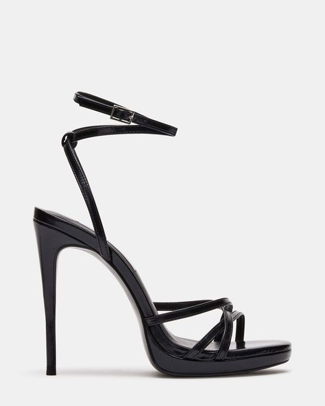 Women's High Heel Shoes | Designer Heels For Women | Steve Madden– Page 2 Wrap Around High Heels, Black Party Heels, Women’s Heels, Fancy Black Heels, Black Designer Heels, Black Stilleto Heels, Platform Stilletos, Shoe Ideas For Women, Black Strappy High Heels