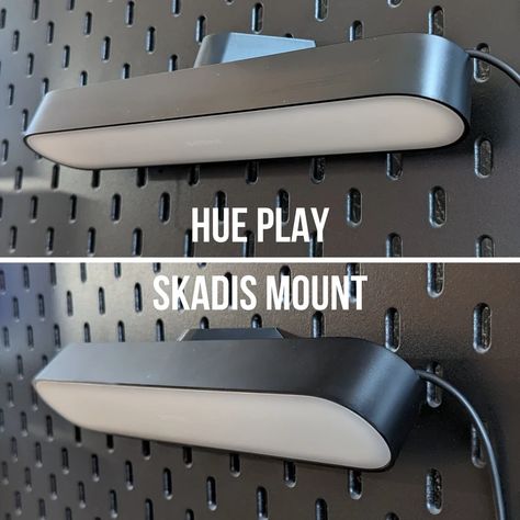 Ikea Skadis Uppspel Mount for the Philips Hue Play Bar Perfect Illumination at 20 or 45 Degree Angles - Etsy Ikea Gaming Room, Skådis Ikea, Nursery 2024, Condo Room, Ikea Skadis, Lighting Angles, Table Plan, Renewable Sources Of Energy, Philips Hue