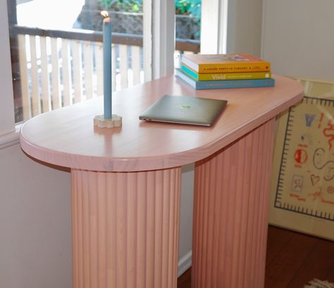 Pink stained standing Oval Desk 🤭 Oval Desk, August 12, Nail Shop, Stain, Desk, Pink, On Instagram, Quick Saves, Instagram