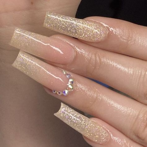 Champagne Quince Nails, Champagne Nails Acrylic, Prom Nails Black, Prom Nails Blue, Acrylic Prom Nails, Nails Acrylic Prom, Black Prom Nails, Champagne Quince, Prom Nails Acrylic