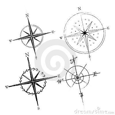 Simple Compass Tattoo, Simple Compass, Compass Drawing, Compass Tattoo Design, Illustration Tattoo, Wind Rose, Nautical Compass, Compass Design, Compass Rose