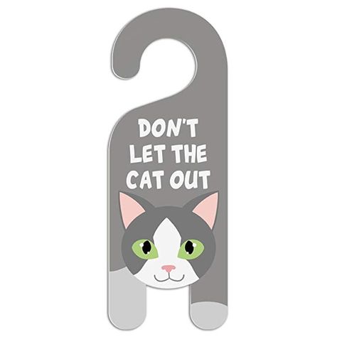 Gray And White Cat, Door Knob Hanger, Orange And White Cat, Grey And White Cat, Make A Door, Doorknob Hangers, Anime Paper, Folder Design, Sharpie Art