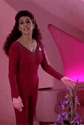 Deanna Troi Costume, Star Trek Fashion, Star Trek Discovery Tilly, Star Trek Tos Women Uniform, Star Trek Deanna Troi, Marina Sirtis, Deanna Troi, Sci Fi Girl, Star Trek Tng Data