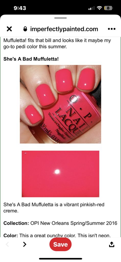 Pinkish Red Nails, Opi Red Nail Polish, Nail Polish Opi, Red Nail Polish, Pinkish Red, Red Nail, Nail Color, Red Nails, Nail Colors