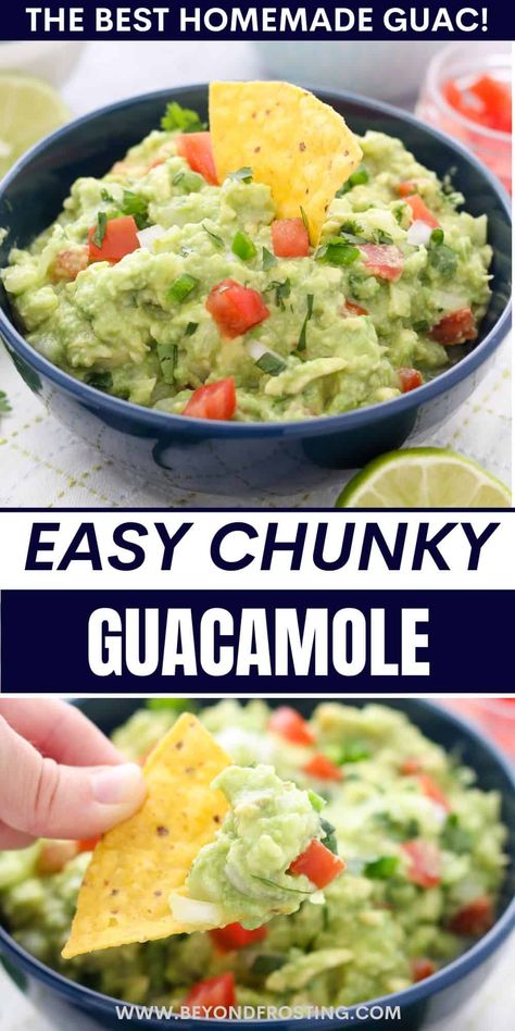 Make the best guacamole with ripe avocados, fresh lime, and a few flavorful seasonings! Delicious as a party dip or as a topping for tacos. Authentic Guacamole Recipe Mexico, The Best Guacamole Recipe, Guacamole Recipe Best, How To Make Guacamole Easy, Make Guacamole Easy, Easy Guacamole Recipe Simple, Home Made Guacamole, Guacamole Salsa Recipe, Homemade Guacamole Easy