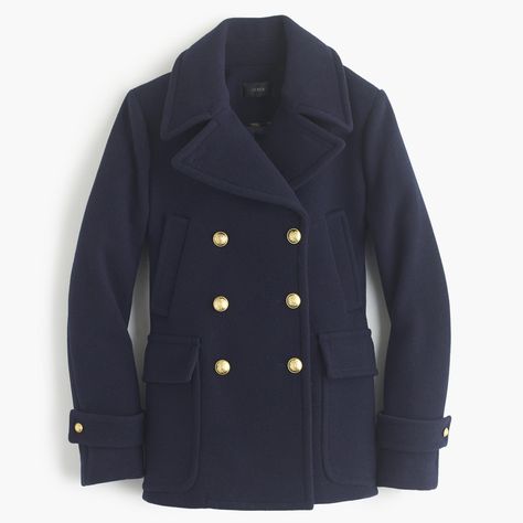 Staple Peacoat J Crew Coat, Plaid Outerwear, Navy Peacoat, Belted Wrap Coat, Navy Pea Coat, Lapel Coat, Peacoat Jacket, Jcrew Collection, Pea Coat