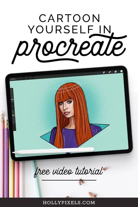 How To Make A Cartoon Of Yourself, How To Cartoon Yourself Procreate, Cartoon Yourself Procreate, Procreate Easy Illustration, Easy Procreate Tutorials, Drawing People On Procreate, How To Cartoon Yourself, Procreate Drawing Ideas Easy Tutorial, Ipad Pro Graphic Design