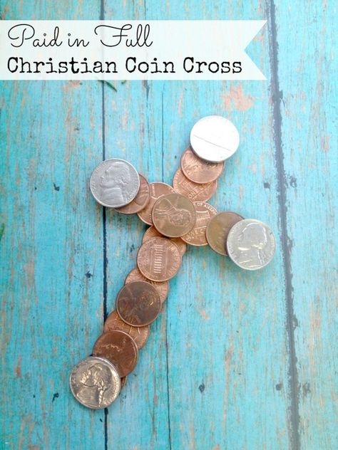 If you are looking for some family fun Christian crafts, this Paid in Full Coin Cross craft is perfect. It’s a great DIY craft for Vacation Bible School, Sunday School class, and would be an ideal craft for Easter. This is a craft that helps children understand Christ’s love for them, and how he … Vacation Bible School Craft, Coin Crafts, Sunday School Crafts For Kids, Paid In Full, Bible School Crafts, Christian Crafts, Cross Crafts, Bible Crafts For Kids, Vbs Crafts