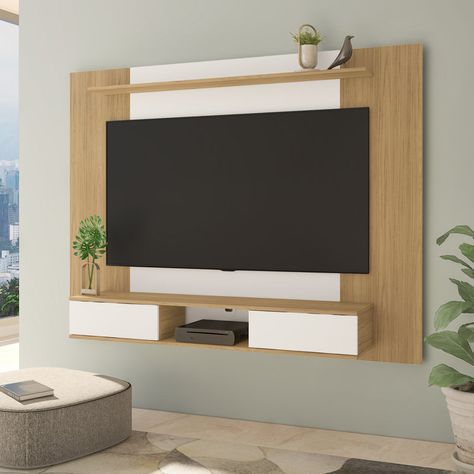 Ebern Designs Melisandra Multi Storage Wall for 70 inch TVs, Floating TV Stand with 2 Sliding Doors and Shelves | Wayfair Wall Mount Entertainment Center, Tv Wall Panel, Storage Entertainment Center, Wall Entertainment Center, Tv Walls, Floating Entertainment Center, Wall Trends, Modern Tv Wall, Floating Tv Stand