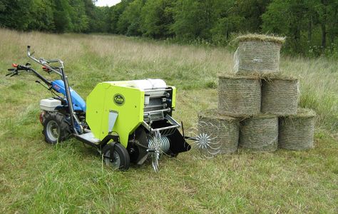 Fence Line Round Bale Feeder, Haybale Gardening, Walk Behind Tractor, Landscape Rake, Hay Balers, Homestead Farm, Hay Feeder, Farm Business, Farm Projects