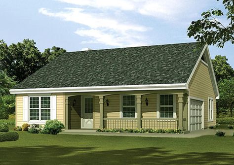 Plan 57-381 - Houseplans.com Log Houses, Country House Design, Cottage Style House Plans, Building Plans House, Cottage Style Homes, Country Style House Plans, Country House Plan, Traditional House Plans, Cottage Plan