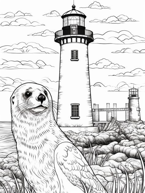 Lighthouse Coloring Pages, Lighthouse Coloring, Journal Stencils, Terry Pratchett Discworld, Spiderman Spider, World Of Imagination, Beautiful Forest, Movie Character, Washi Tapes