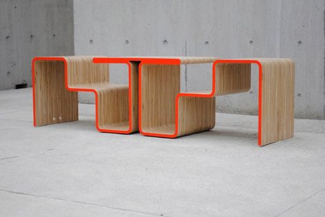 Twofold Bench by After Architecture Colourful Furniture, Painting Kids Furniture, Public Facilities, Artistic Furniture, Furniture Unique, Furniture Contemporary, Chair Ideas, Eclectic Furniture, Furniture Logo