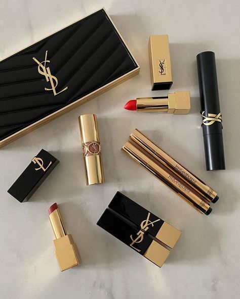 Skincare Ugc, Flatlay Makeup, Ysl Makeup, Expensive Makeup, Amazon Beauty, Ysl Beauty, Dream Gift, Classy Aesthetic, Luxury Makeup