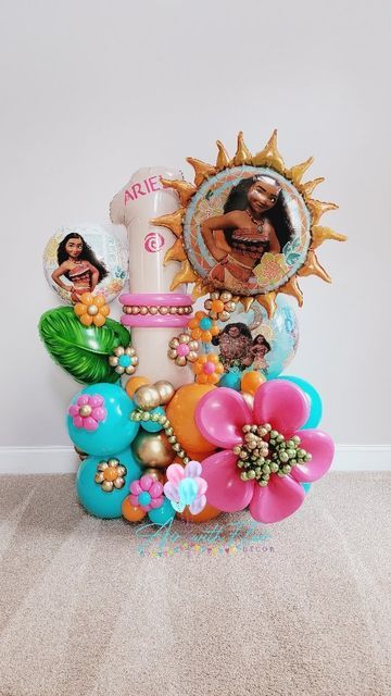 Moana Birthday Balloons, Moana Balloon Bouquet, Moana Balloons, Moana Balloon Arch, Moana Balloon Garland, Moana Themed Birthday Party Decorations, Moana Centerpieces Ideas, Moana Centerpieces, Moana Birthday Decorations