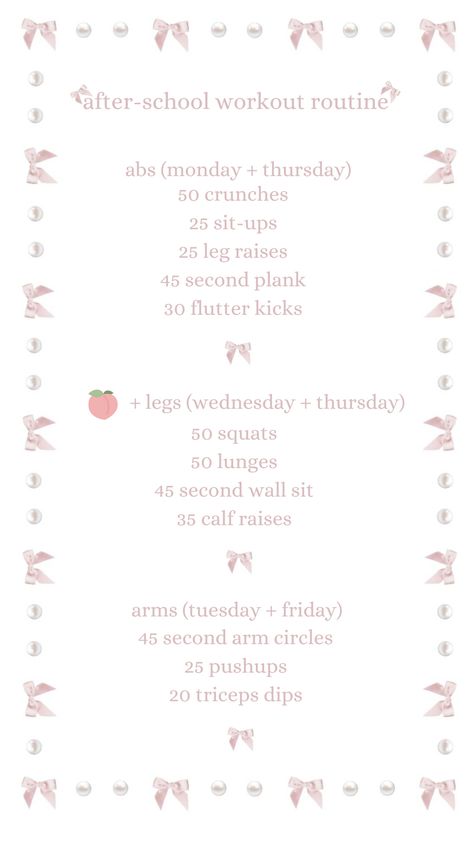 Need a quick pick-me-up after school? This super easy workout is perfect for you! No gym, no equipment—just 15 minutes of fun moves to boost your mood and keep you feeling fab. Perfect for building strength, staying flexible, and de-stressing after a busy day. Pin this for a cute, simple routine that fits right into your daily life! 🎀🌸 Simple Work Out Routine, Easy Workout Beginner, Easy After School Workouts, Weekly Workout Routines At Home, After School Workout Routine, Perfect After School Routine, After School Workout, Routine After School, Lunch Workout