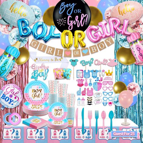 Baby Reveal Cupcakes, Baby Reveal Cakes, Baby Gender Reveal Party Decorations, Balloon Stand, Big Cake, Gender Reveal Party Supplies, Gender Reveal Themes, Baby Reveal Party, Gender Reveal Balloons