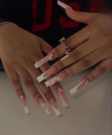 Long Acrylic Nail Designs, Drip Nails, Colored Acrylic Nails, Girly Acrylic Nails, Cute Acrylic Nail Designs, French Acrylic Nails, Acrylic Nails Coffin Pink, Nails Only, Long Square Acrylic Nails