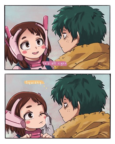 Bnha Fanart, Mha Ships, Deku X Uraraka, Robert Downey Jr Iron Man, Ochaco Uraraka, Deku Boku No Hero, Villain Deku, Ochako Uraraka, Marvel Spiderman Art