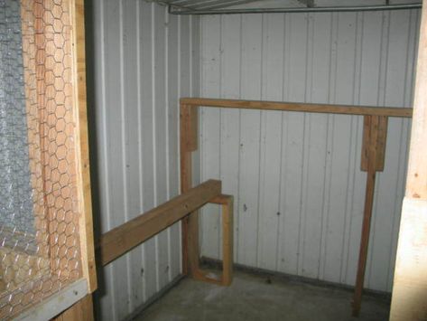 Converting 8x10 metal shed to coop (picture heavy) | BackYard Chickens - Learn How to Raise Chickens Diy Metal Shed Chicken Coop, Tin Shed Chicken Coop, Sheds Turned Into Chicken Coop, Metal Shed Turned Chicken Coop, Chicken Coop From Metal Shed, Metal Shed To Chicken Coop, Metal Shed Into Chicken Coop, Shed To Chicken Coop Conversion, Metal Shed Chicken Coop Conversion