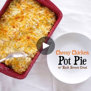 Mmmm, it's always time for Cheesy Chicken Pot Pie with a Hash Brown Crust! 
LIKE Cooking Panda for more delicious videos!!! | By Cooking PandaFacebook Cheesy Chicken Pot Pie, Beef Pot Pie Recipe, Cheesy Casserole Recipes, Homemade Hashbrowns, Chicken Pot Pie Casserole, Cooking Panda, Turkey Pot Pie, Hashbrown Recipes, Pot Pies Recipes