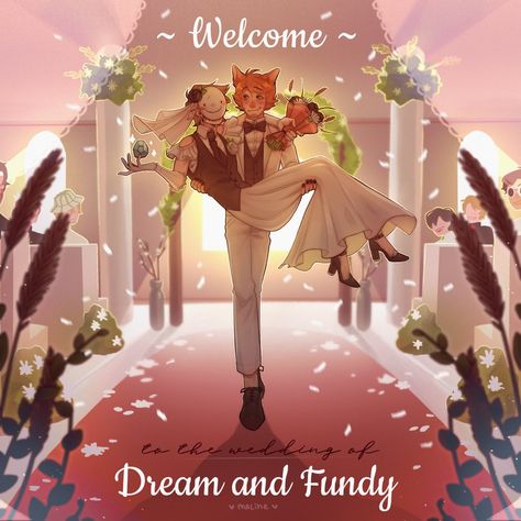 Technoblade X Dream Fanart, Dundy Ship Fanart, Dream And Fundy Fanart, Dream And Fundy Fanart Wedding, Cute Dream Fanart, Dream X Fundy Fanart, Fundy X Dream, Bottom Dream Fanart, Fundy Fanart