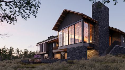 Skyline - Farmer Payne Architects Ranch House Exteriors, Ranch House Exterior, Luxury Architecture, Sun Valley Idaho, Commercial Architecture, Sun Valley, Steam Boats, House Exteriors, Jackson Hole