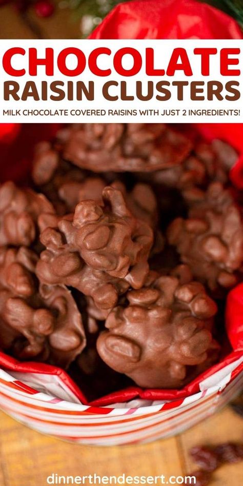 Chocolate Raisin Clusters, Chocolate Covered Raisins Homemade, Milk Chocolate Candy Recipes, Raisin Recipes Easy, Recipes Using Raisins, Recipes With Raisins, Crockpot Peanut Clusters, Easy Homemade Candy, Peanut Clusters In Crockpot