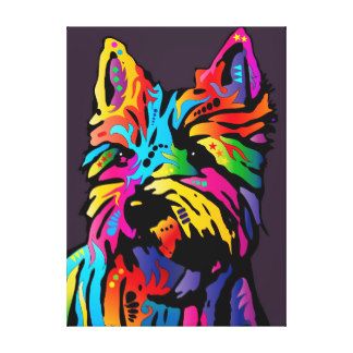 Yorkshire Terrier Canvas Print Yorkie Painting Easy, Yorkshire Terrier Outline, Yorkshire Terrier Illustration, Yorkshire Landscape Art, Yorkshire Puppies, Yorkie Wall Art, Images Pop Art, Dog Pop Art, Pop Art Animals