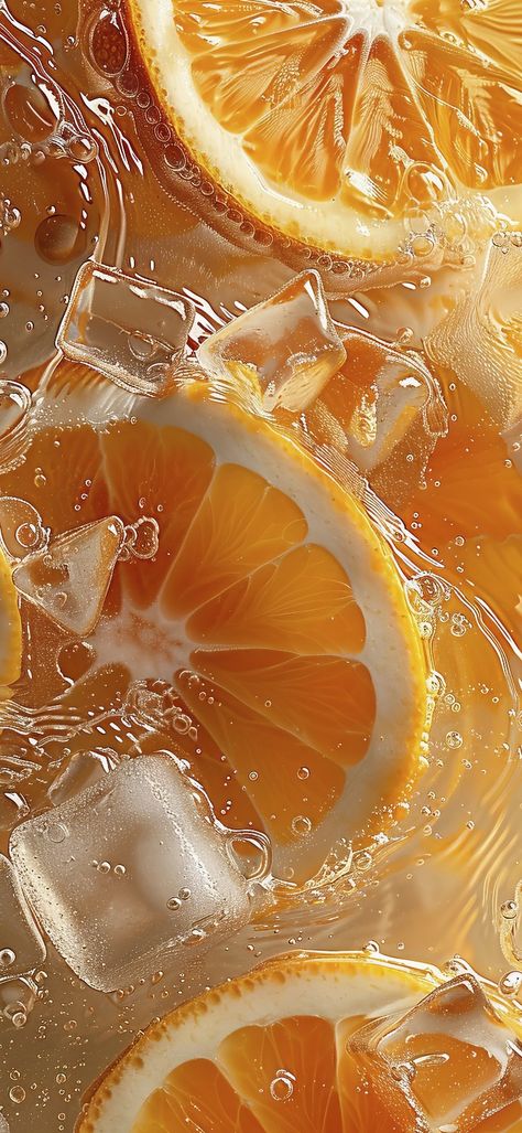 Cute Orange Background Aesthetic, Orange Water Aesthetic, Fruits In Water Wallpaper, Fresh Water Aesthetic, Natural Food Photography, Fresh Food Photography, Fruit In Water Wallpaper, Orange Things Aesthetic, Vitality Aesthetic