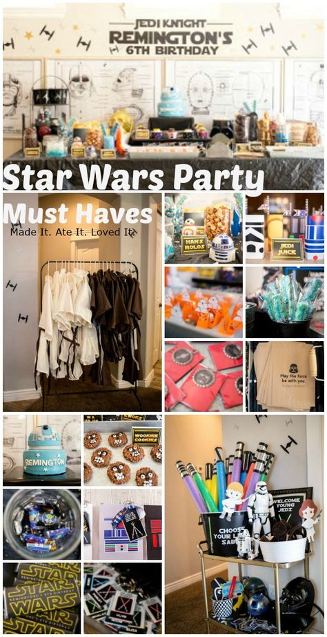 The Ultimate Star Wars Birthday Party - Made It. Ate It. Loved It. Star Wars Party Ideas, Star Wars Theme Birthday, Star Wars Party Food, Star Wars Themed Birthday Party, Star Wars Theme Party, Star Wars Food, May The Fourth Be With You, Star Wars Birthday Party, Birthday Star