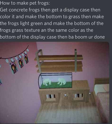 Bloxburg Decor, Building Hacks, Bloxburg Building, Bloxburg Hacks, Blox Burg, Roblox House, Blocksburg Room Ideas￼, Pet Frogs, House Plans With Pictures