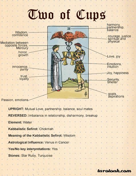 Two of Cups Tarot Card Meaning Upright and Reversed | Tarot Oak 4 Of Cups Tarot Meaning, 2 Of Cups Tarot Meaning, Two Of Cups Tarot Meaning, Four Of Cups Tarot Meaning, Two Of Cups Tarot Card, Two Of Cups Tarot, Suit Of Cups, Tarot Cups, Tarot Card Meanings Cheat Sheets