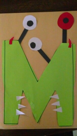 Letter M is for monster preschool / pre k craft or project Monster Preschool, K Craft, M Is For Monster, Letter M Crafts, Preschool Letter Crafts, Prek Crafts, Abc Crafts, Alphabet Letter Crafts, Letter Crafts