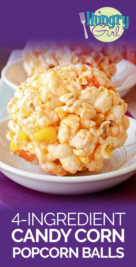 Candy Corn Popcorn Balls, Reduced Calorie Recipes, Popcorn Balls Recipe Easy, Candy Corn Popcorn, Holiday Theme Food, Corn Balls, Candy Corn Recipe, Popcorn Balls Recipe, Popcorn Recipes Easy