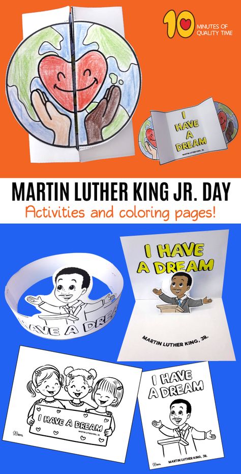 Martin Luther King Jr Day Activities Martin Lither King, Martin Luther King Jr Activities, January Ideas, Martin Luther King Jr Day, Directed Drawing, Dr Martin Luther King, Easy Arts And Crafts, Preschool Fun, King Jr