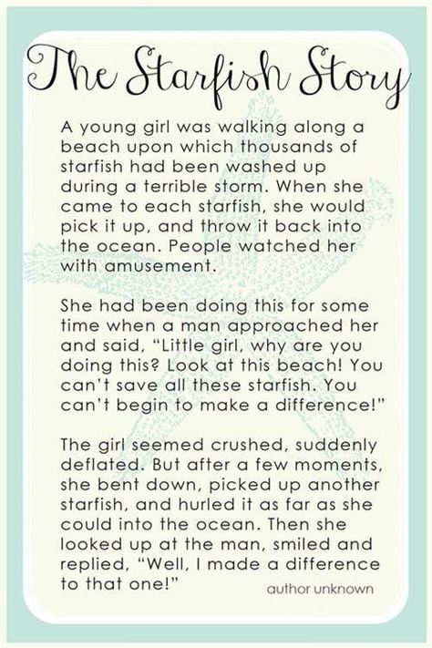 Starfish Story Printable - Bing Images: Starfish Story Printable, Starfish Quotes, Starfish Poem, Starfish Story, Inspirational Short Stories, Motivational Stories, Deep Meaning, Foster Care, Inspirational Story