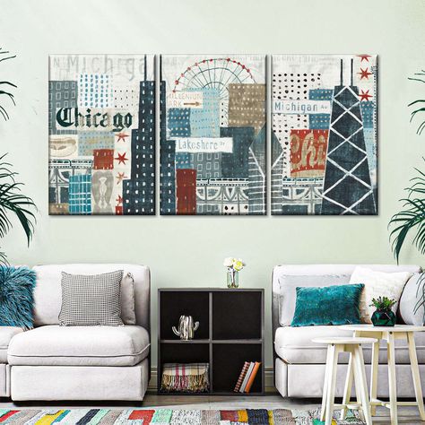 Hey Chicago Wall Art Chicago Artwork, Chicago Painting, Chicago Wall Art, Wall Art Painting, Artwork Painting, Off Sale, Decor Styles, Gallery Wall, Chicago