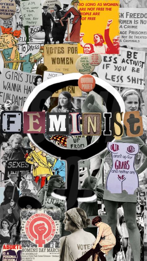 Feminist collage #feminist #feminism #femininerage #women #womenarereallypretty #womenpower #womensrights #womenempowerment #womanhood #woman #collageart #protest Feminist Collage, Feminist Protest, Feminism Poster, What Is Feminism, Modern Feminism, Feminism Art, Protest Art, Protest Signs, Human Decency