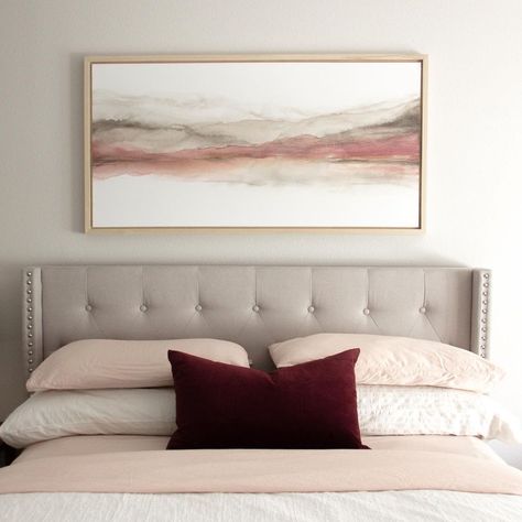 Large Painting Above Bed, Art Above Bed Master, Paintings Above Bed, Painting Over Bed, Picture Above Bed, Above Bed Artwork, Pictures Over Bed, Bedroom Prints Above Bed, Rebecca King