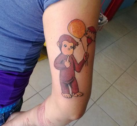 Curious George Curious George Tattoo, Monkey Tattoo Ideas, George Tattoo, Designs With Meaning, Monkey Tattoo, Monkey Tattoos, Curious George, With Meaning, Paw Print Tattoo