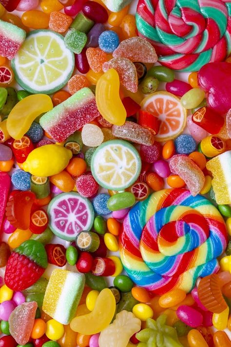 Colorful lollipops and different colored round candy. Top view royalty free stock photo Sweets Photography Ideas, Sweets Aesthetic Candy, Lollies Aesthetic, How To Draw Candy, Colorful Candy Photography, Candies Aesthetic, Candyland Aesthetic, Lollipop Aesthetic, Candy Banner