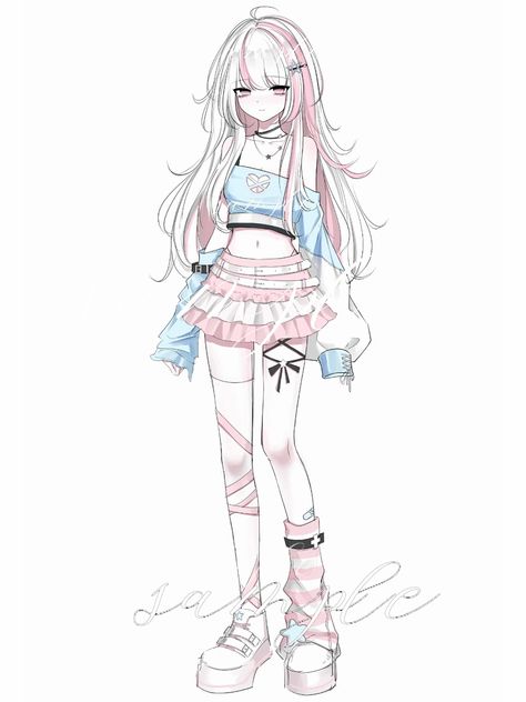 Bug Oc Art, Blue Outfit Drawing, Vtuber Outfit Ideas, Animated Clothes, Fashion Artwork, Anime Inspired, Gorgeous Art, Anime Poses, الرسومات اللطيفة